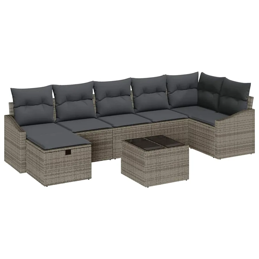 Ensemble de Canapés avec coussin 8 pcs polyrotin - 2