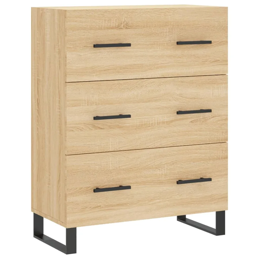 Buffet chêne sonoma 69,5x34x90 cm bois d'ingénierie - 2