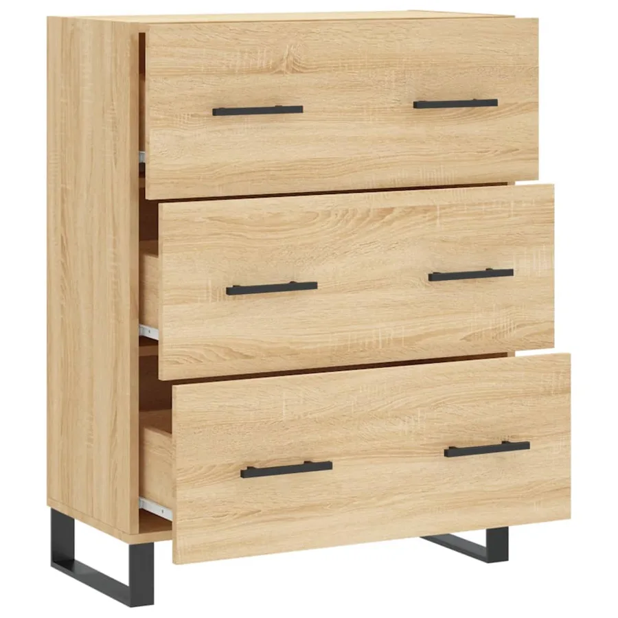 Buffet chêne sonoma 69,5x34x90 cm bois d'ingénierie - 6
