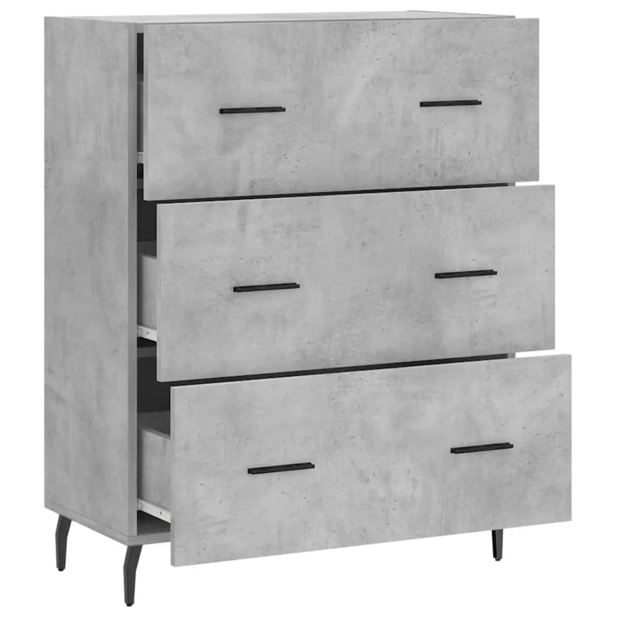 Buffet gris béton 69,5x34x90 cm bois d'ingénierie - 6