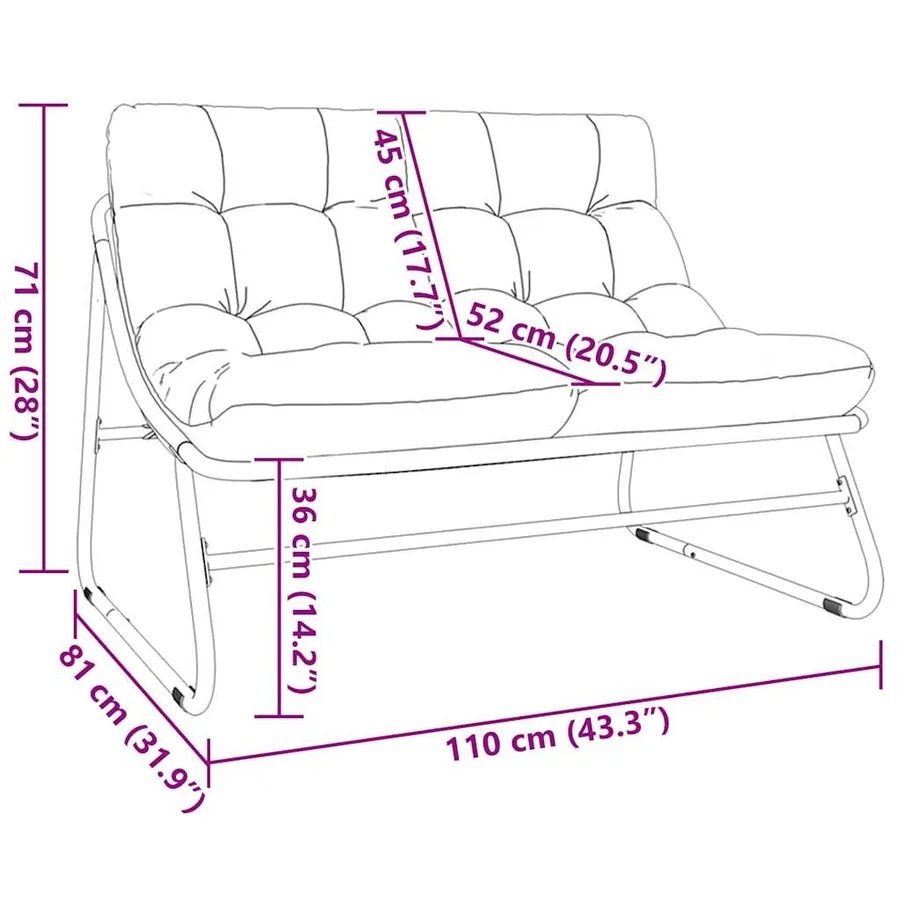Mobilier de jardin Noir 110 x 81 x 71 cm Acier enduit de poudre - 11