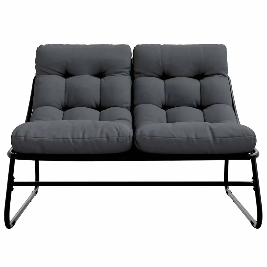 Mobilier de jardin Noir 110 x 81 x 71 cm Acier enduit de poudre - 5