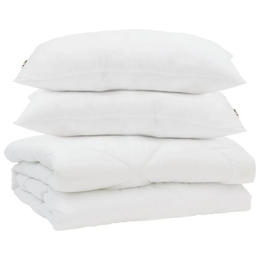 Couette avec oreiller 3 pcs Blanc Microfibre - 2