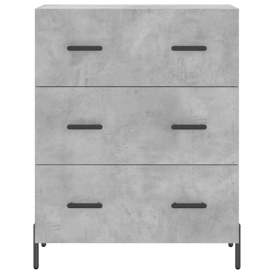 Buffet gris béton 69,5x34x90 cm bois d'ingénierie - 5