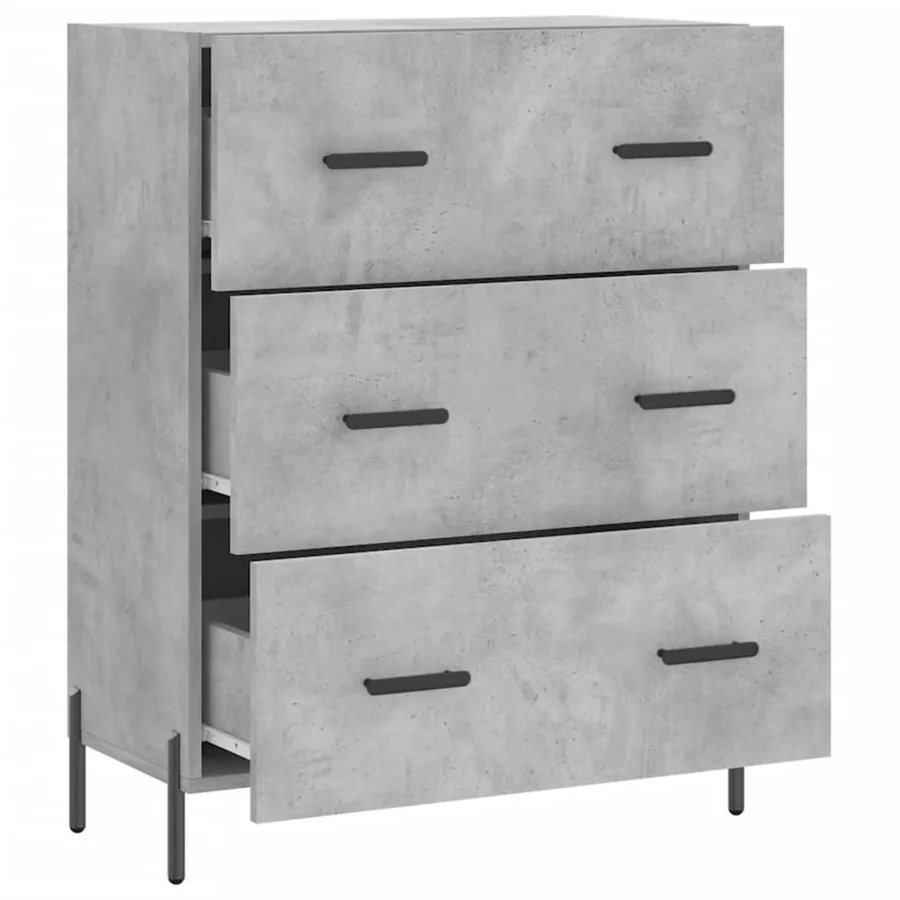 Buffet gris béton 69,5x34x90 cm bois d'ingénierie - 6