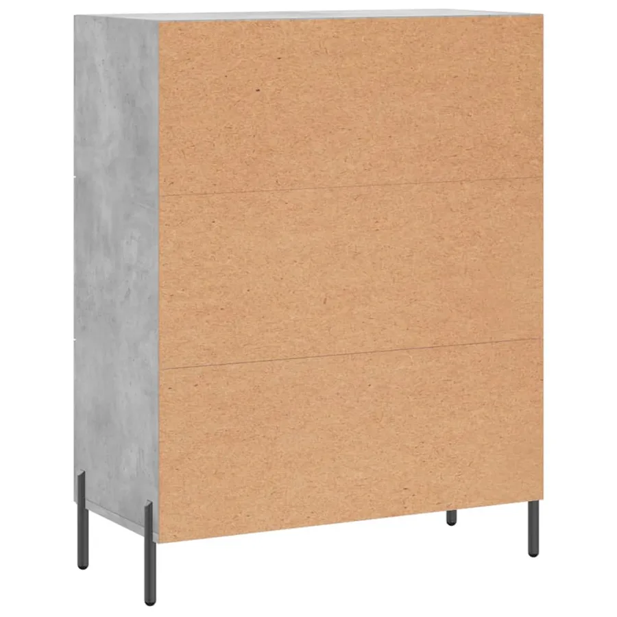 Buffet gris béton 69,5x34x90 cm bois d'ingénierie - 8