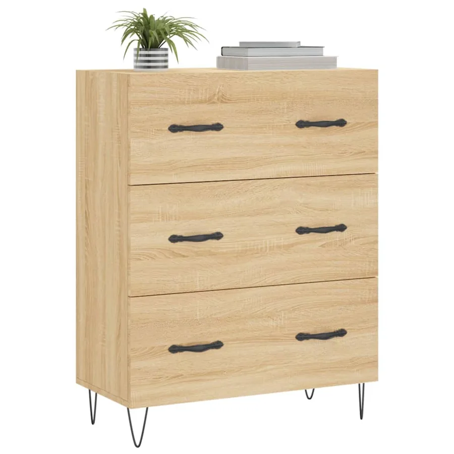 Buffet chêne sonoma 69,5x34x90 cm bois d'ingénierie - 3