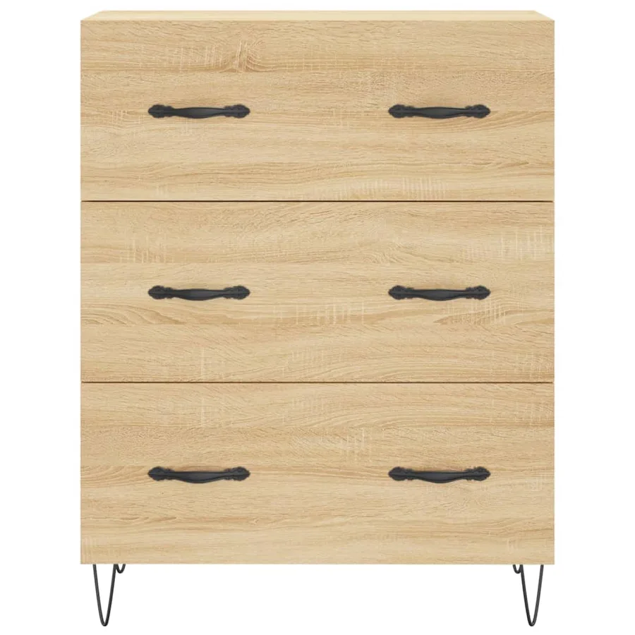Buffet chêne sonoma 69,5x34x90 cm bois d'ingénierie - 5