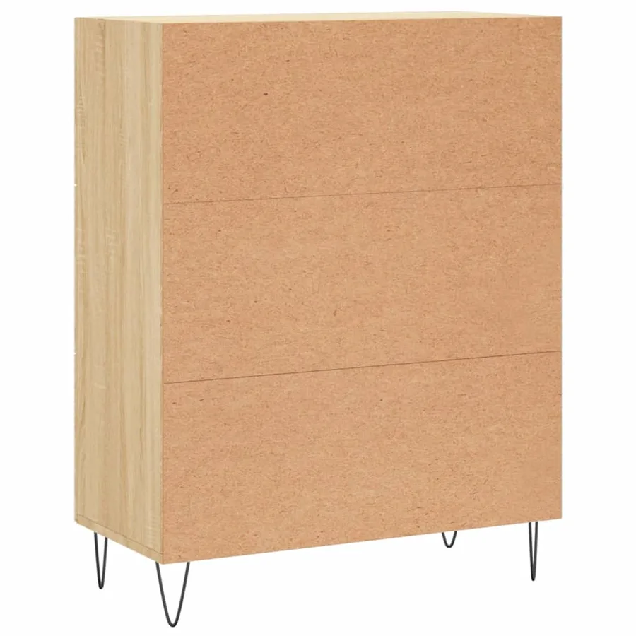 Buffet chêne sonoma 69,5x34x90 cm bois d'ingénierie - 8