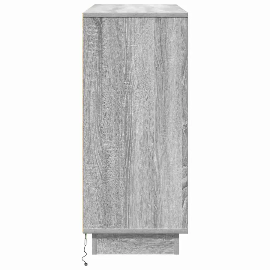 Buffet LED Gris Sonoma 90 x 32 x 75 cm Bois d'ingénierie - 10