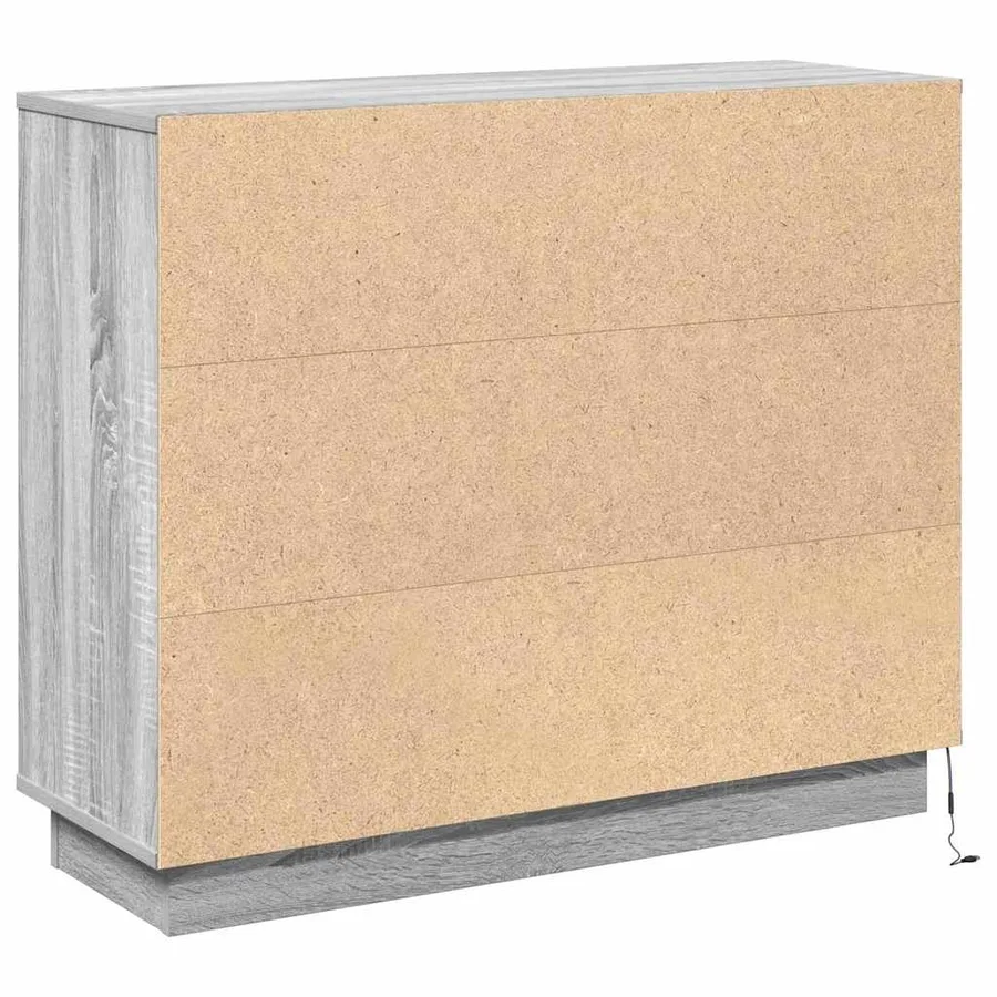 Buffet LED Gris Sonoma 90 x 32 x 75 cm Bois d'ingénierie - 11