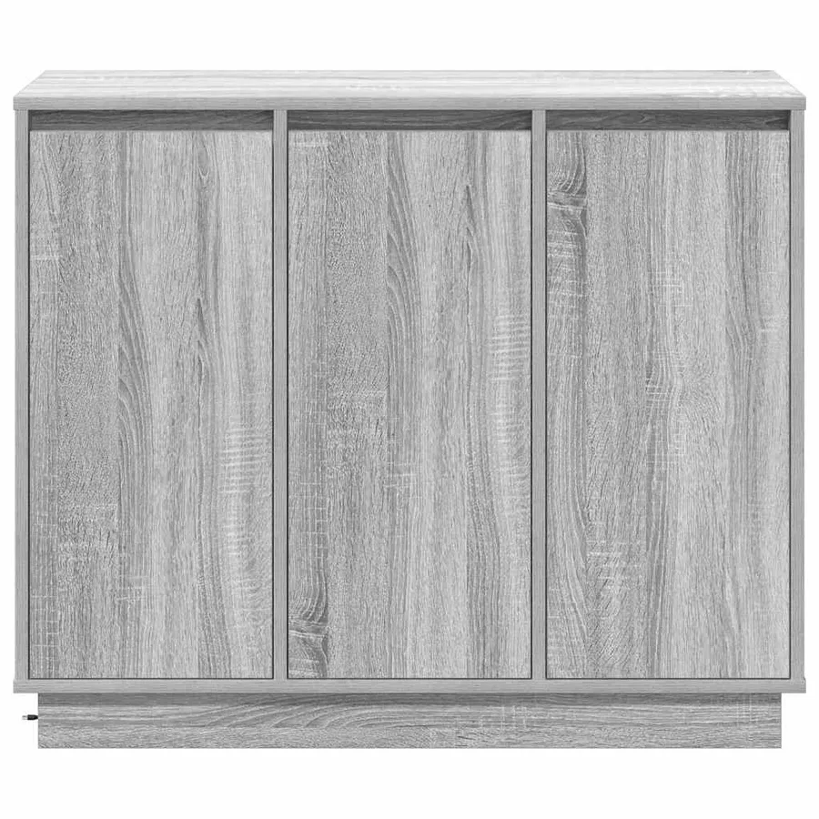 Buffet LED Gris Sonoma 90 x 32 x 75 cm Bois d'ingénierie - 9