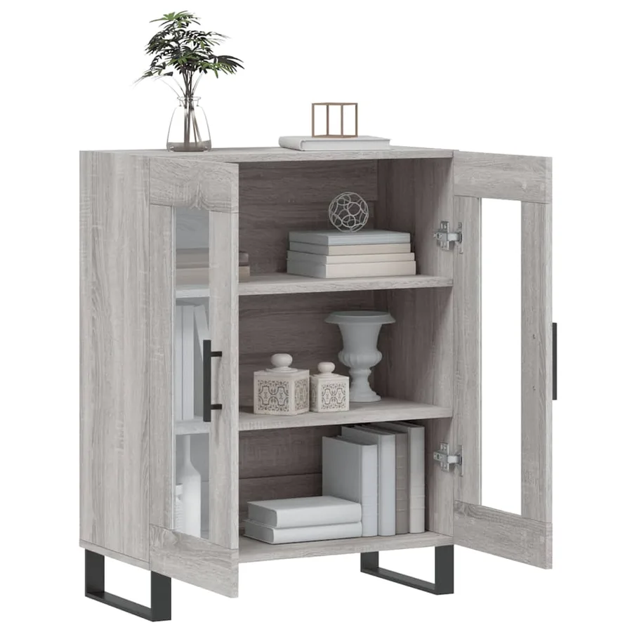 Buffet sonoma gris 69,5x34x90 cm bois d'ingénierie - 4