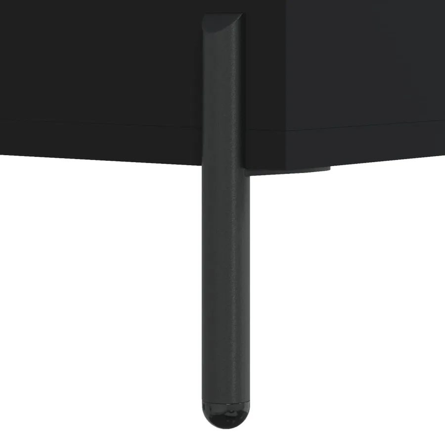 Buffet noir 69,5x34x90 cm bois d'ingénierie - 10