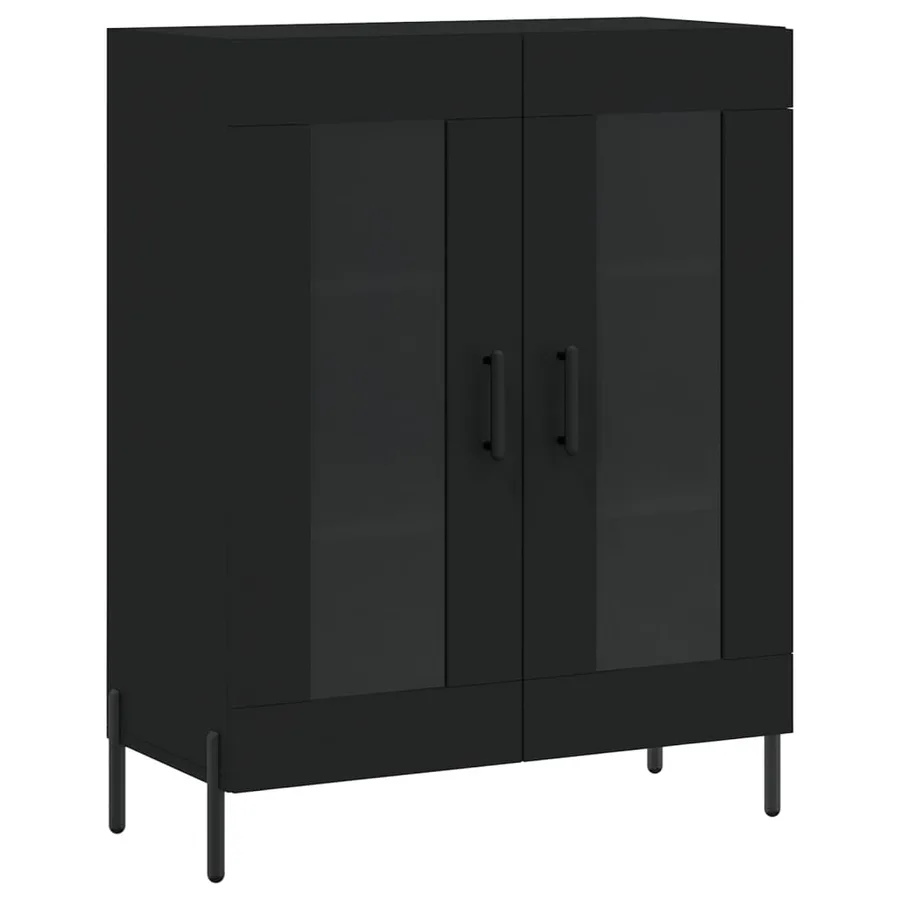 Buffet noir 69,5x34x90 cm bois d'ingénierie - 2