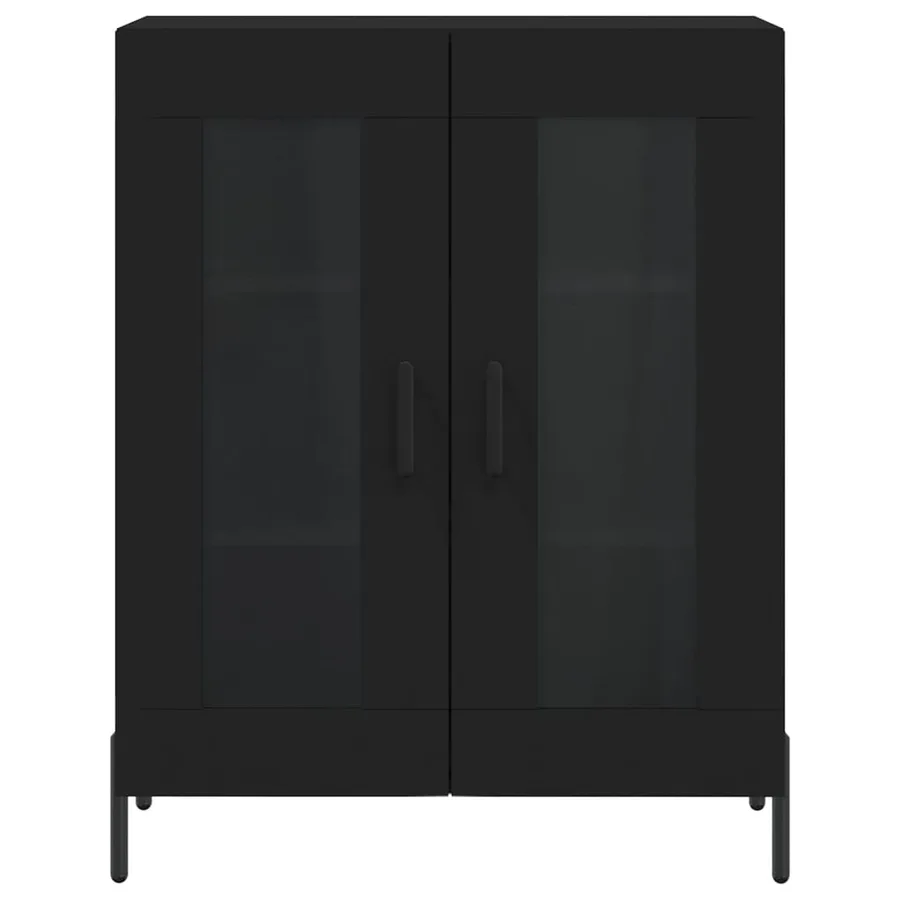 Buffet noir 69,5x34x90 cm bois d'ingénierie - 5