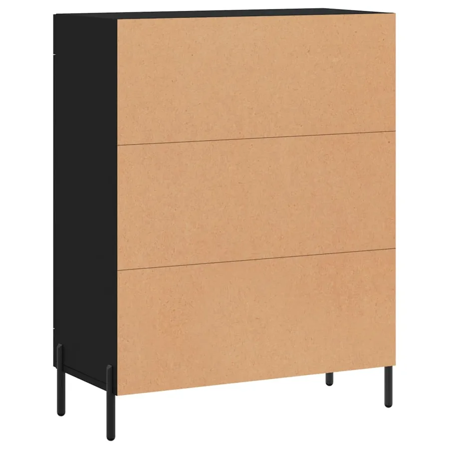 Buffet noir 69,5x34x90 cm bois d'ingénierie - 8