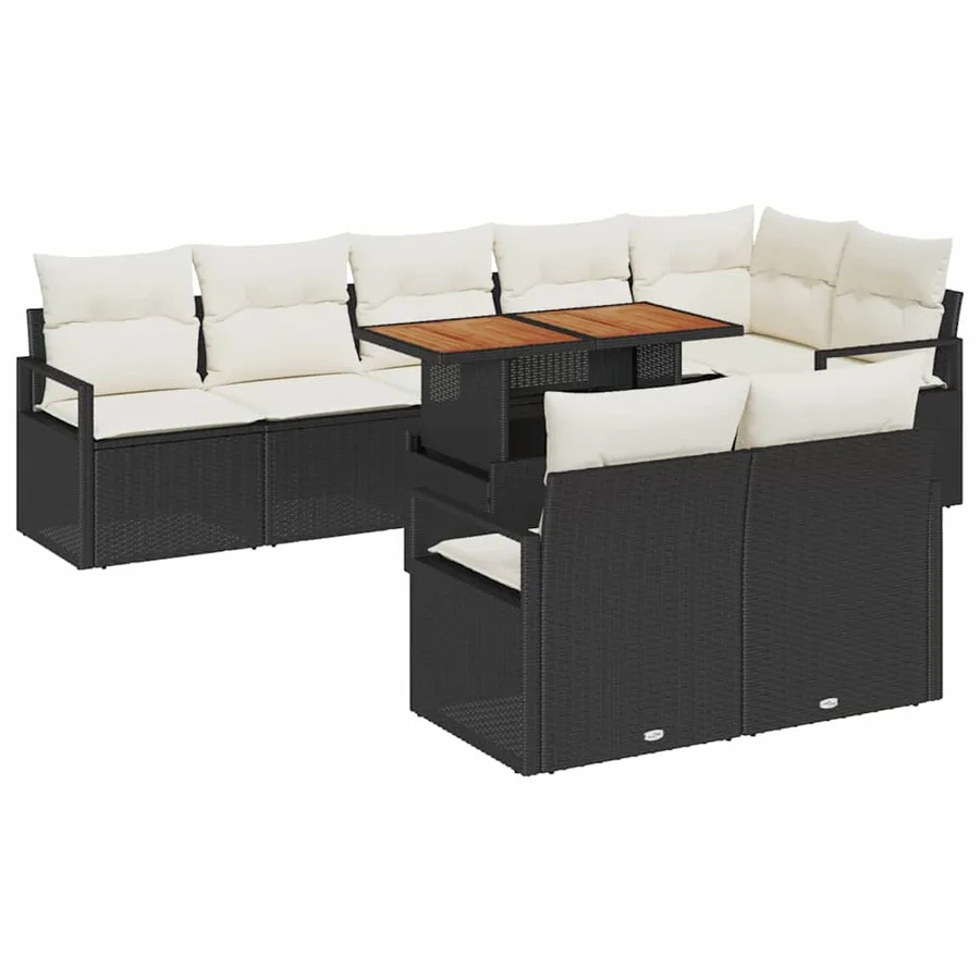Ensemble de canapé de jardin 9 pc 8-Nombre de places - 2