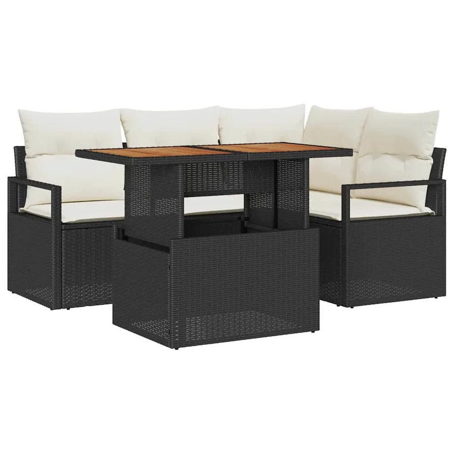 Ensemble de canapé de jardin 5 pc 4-Nombre de places - 2