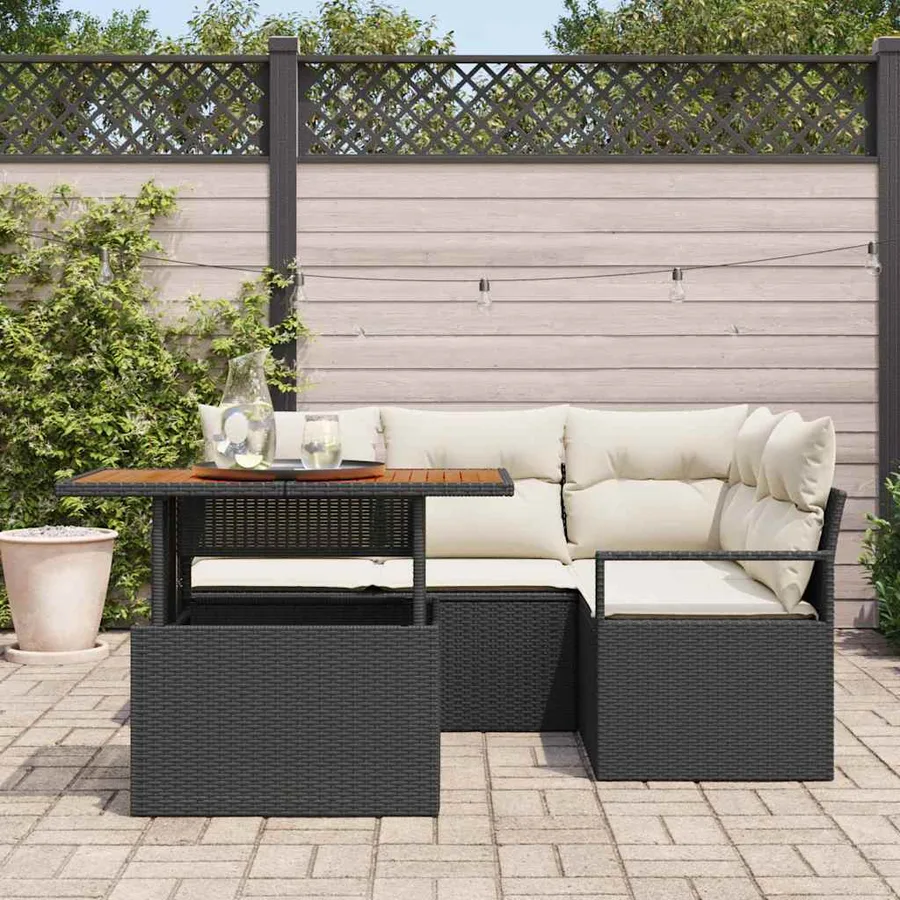 Ensemble de canapé de jardin 5 pc 4-Nombre de places - 3