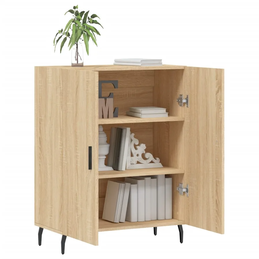 Buffet chêne sonoma 69,5x34x90 cm bois d'ingénierie - 4