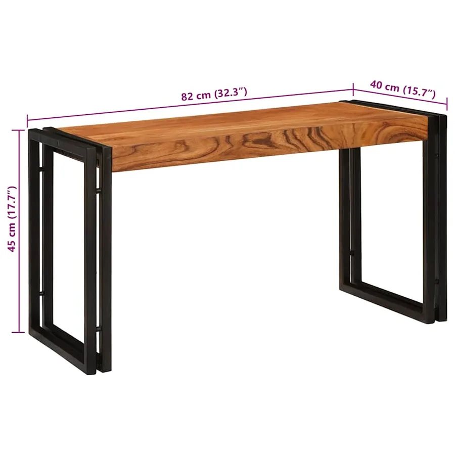 Table Gigogne 3 pcs Bois d'acacia massif et métal - 12