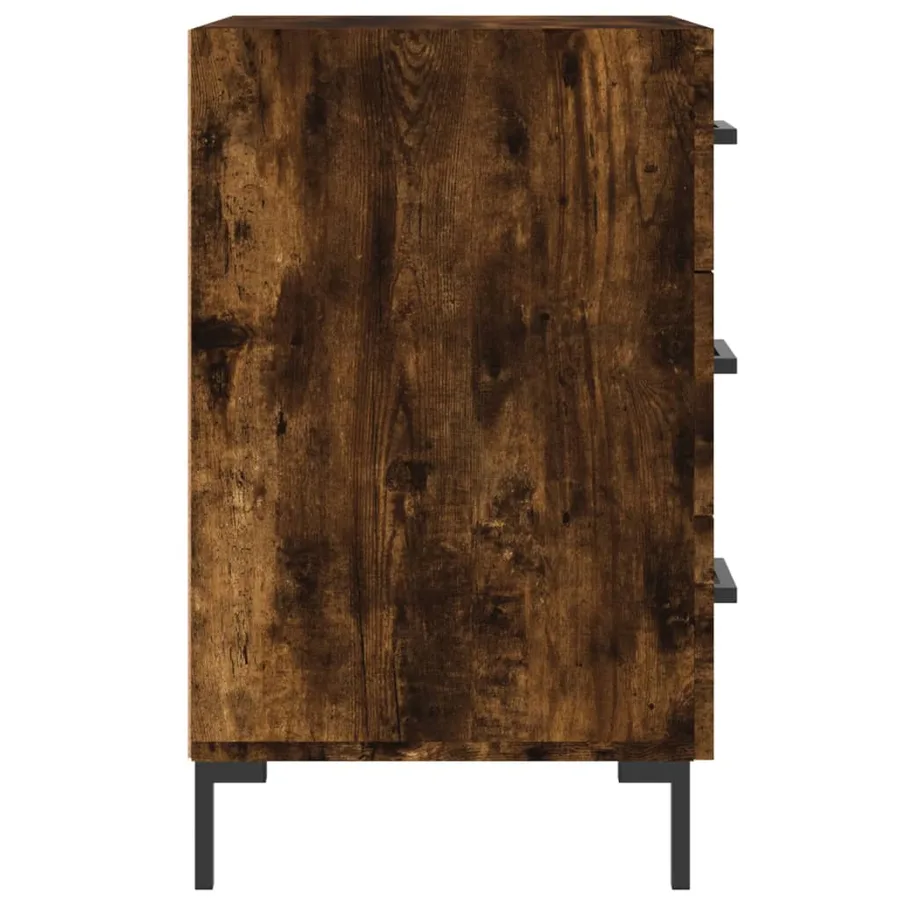Table de chevet chêne fumé 40x40x66 cm bois d'ingénierie - 6