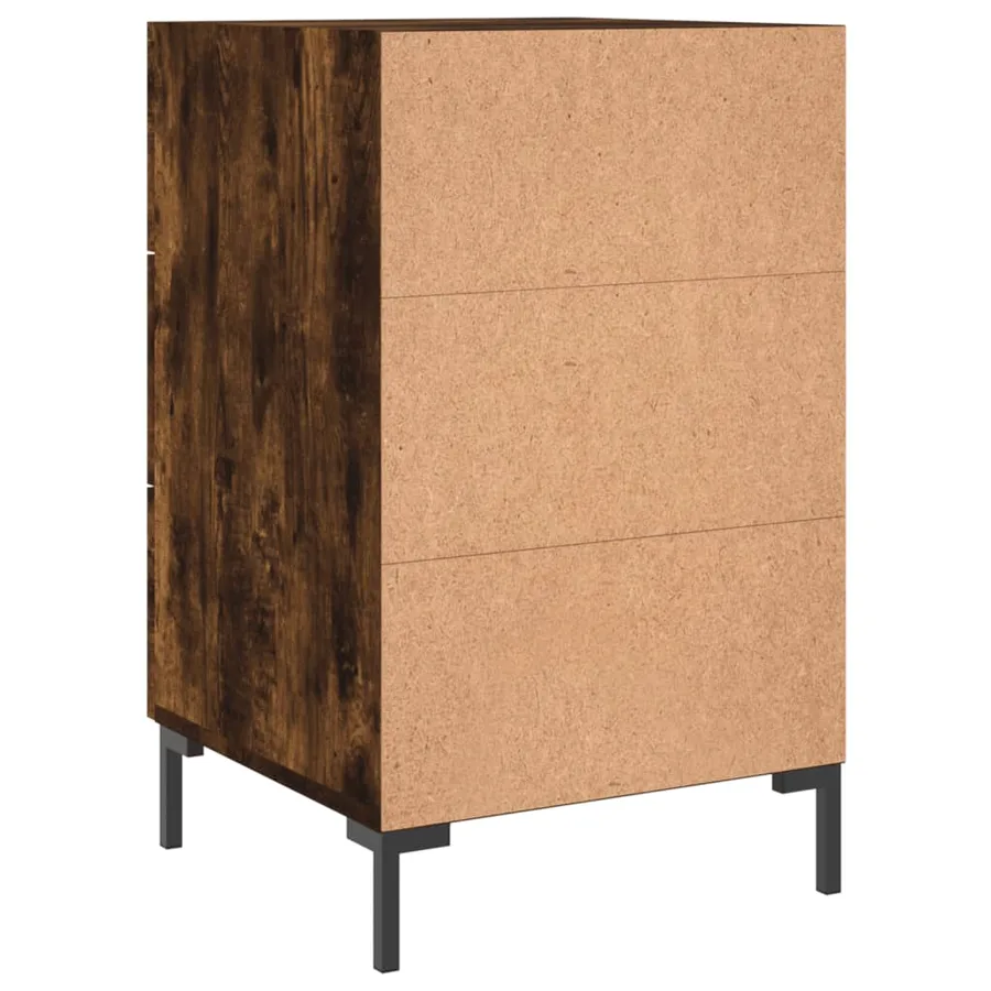 Table de chevet chêne fumé 40x40x66 cm bois d'ingénierie - 8