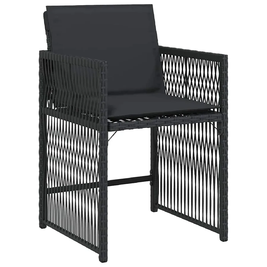 Ensemble de salle à manger pour jardin 5 pcs Noir polyrotin - 6