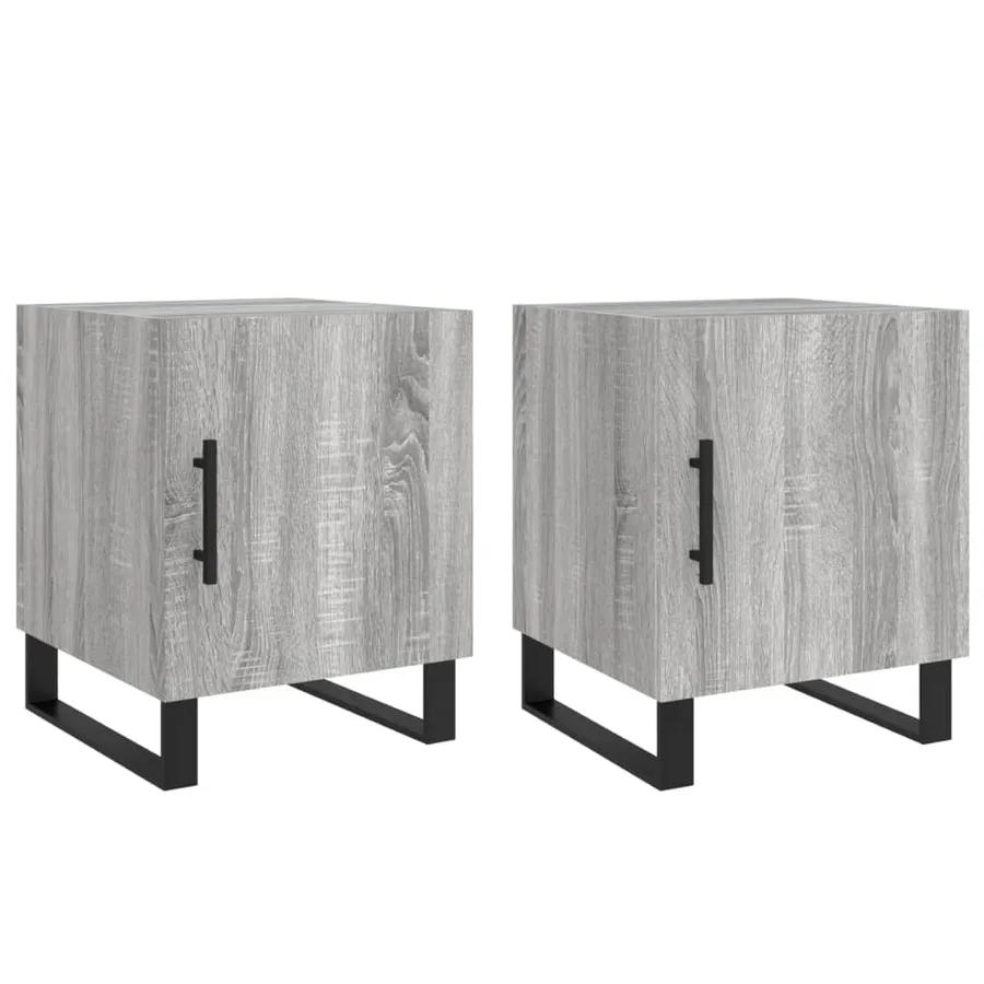 Tables de chevet 2 pcs sonoma gris 40x40x50cm bois d'ingénierie - 2