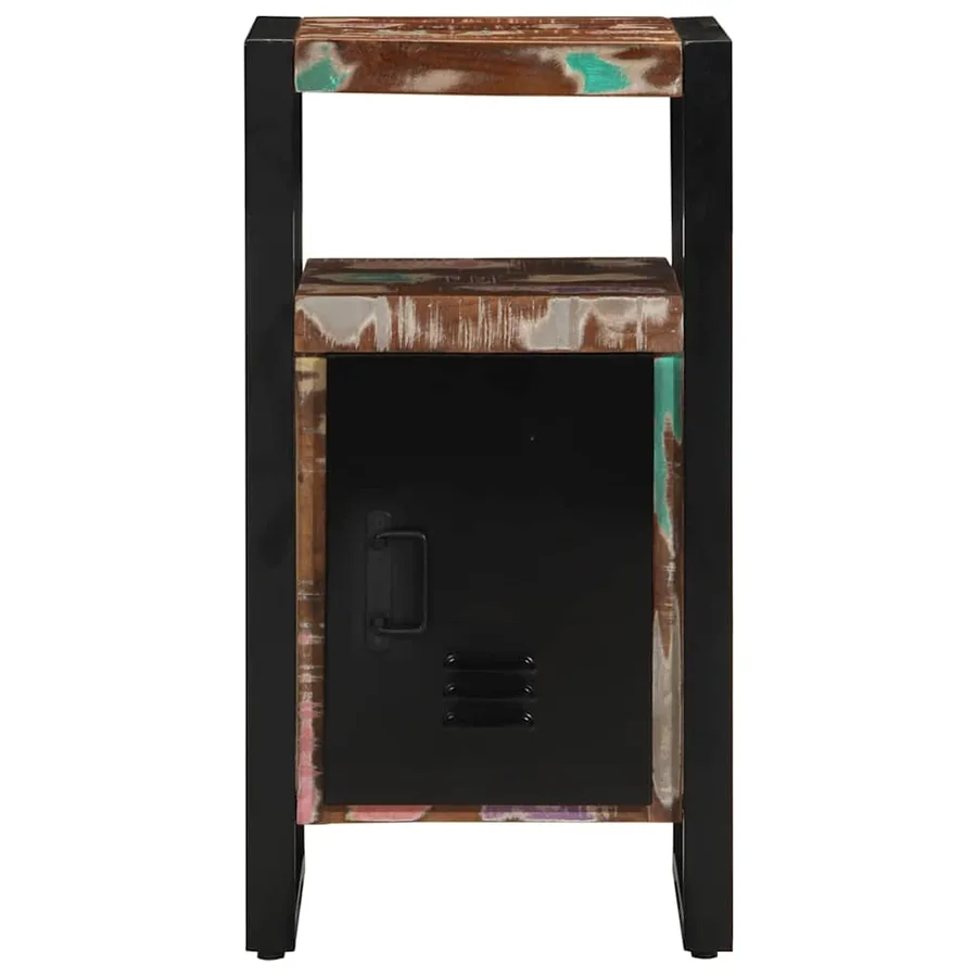 Armoire de salle de bain avec porte Marron Bois Recyclé Solide - 5