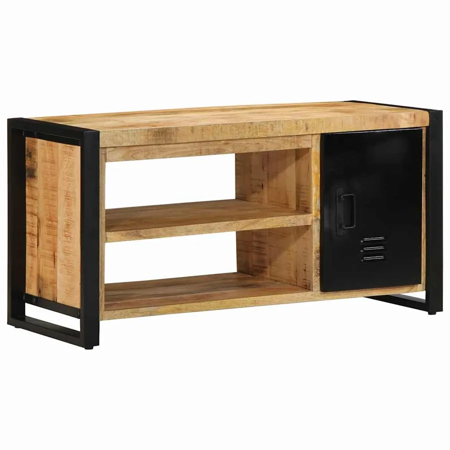 Banc à chaussures Marron Bois de manguier massif - 4