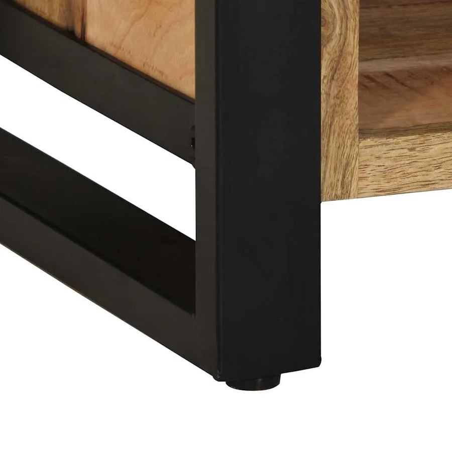 Banc à chaussures Marron Bois de manguier massif - 8