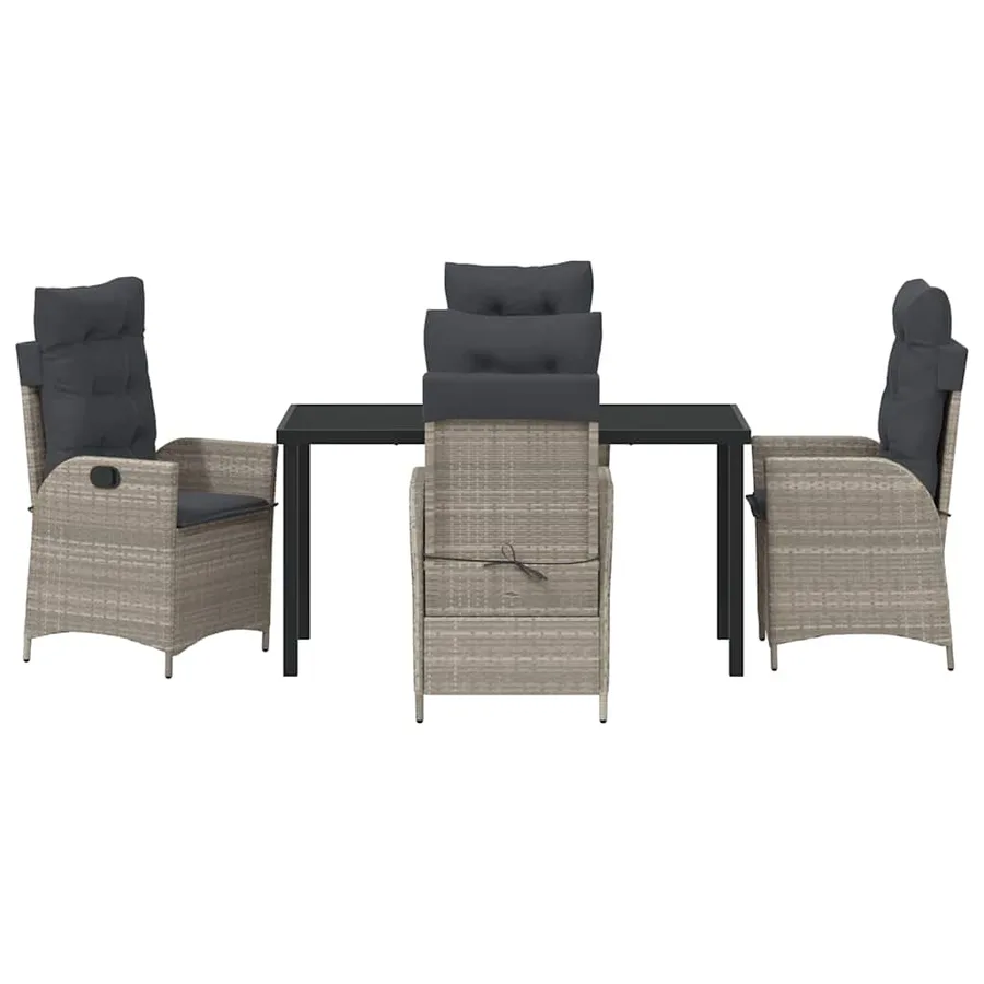 Ensemble de salle à manger pour jardin 5 pcs Gris clair - 7