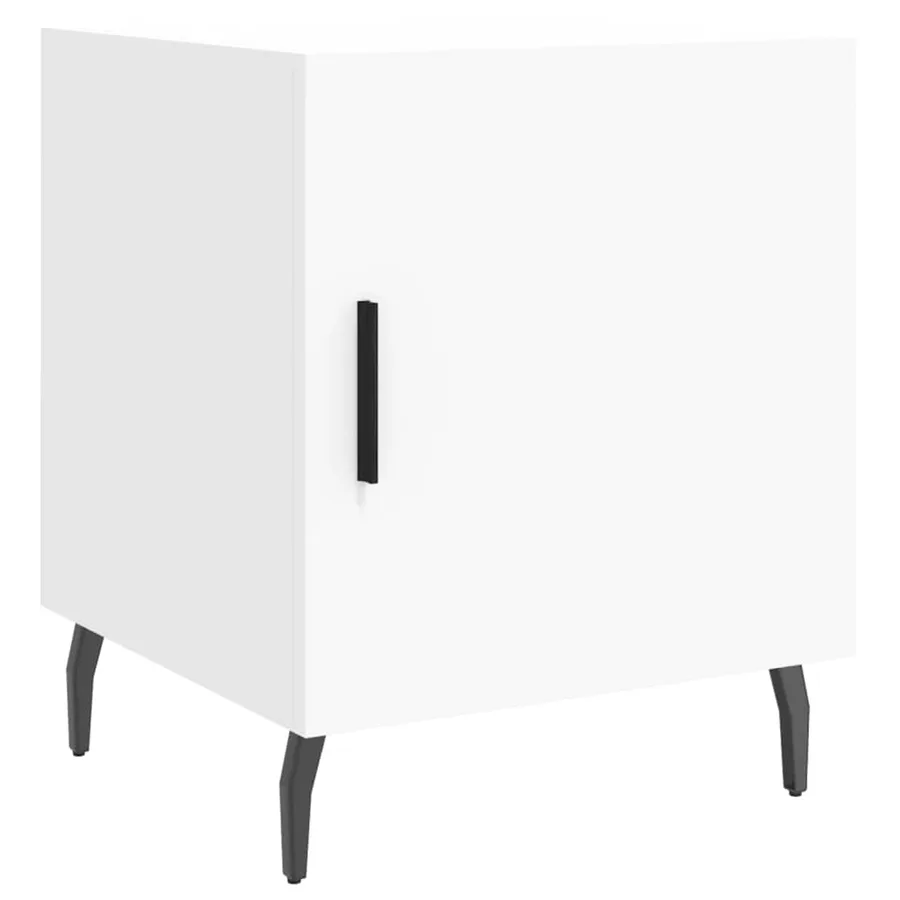 Table de chevet blanc 40x40x50 cm bois d’ingénierie - 2