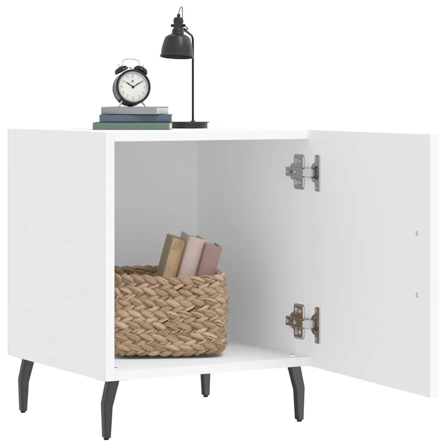 Table de chevet blanc 40x40x50 cm bois d’ingénierie - 3