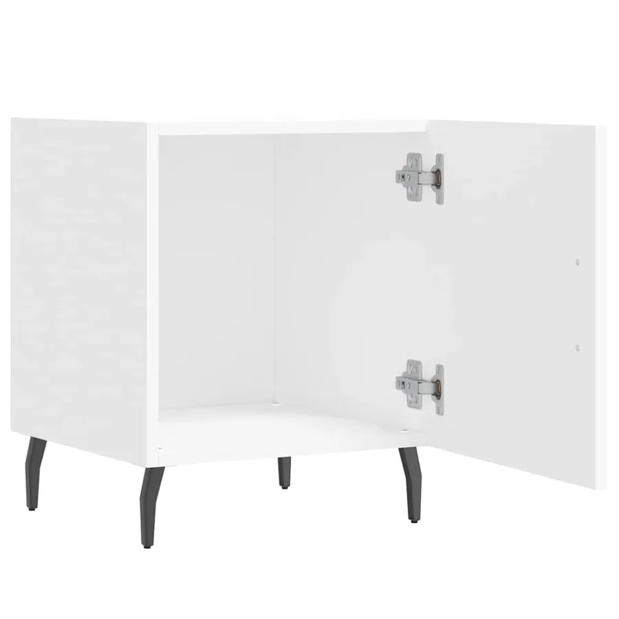 Table de chevet blanc 40x40x50 cm bois d’ingénierie - 5