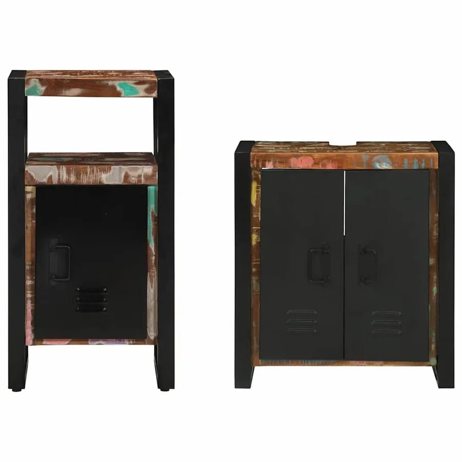 Ensemble de mobilier de salle de bain 2 pcs Bois Recyclé Solide - 6