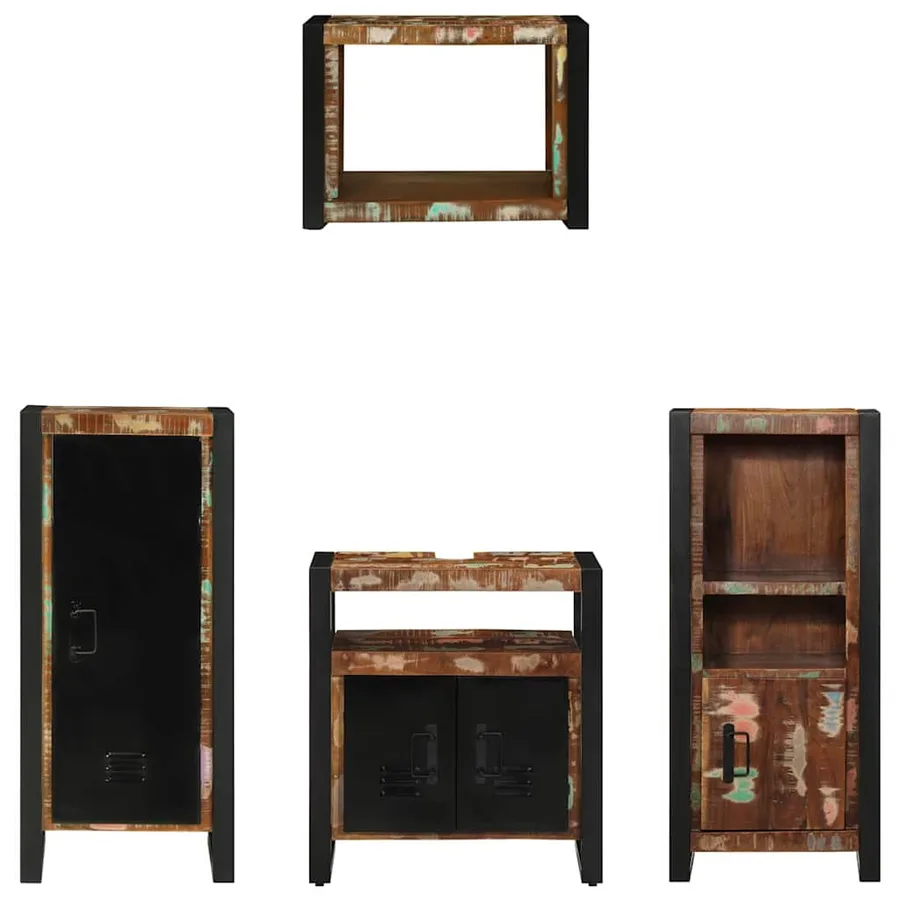 Ensemble de mobilier de salle de bain 4 pcs Bois Recyclé Solide - 8