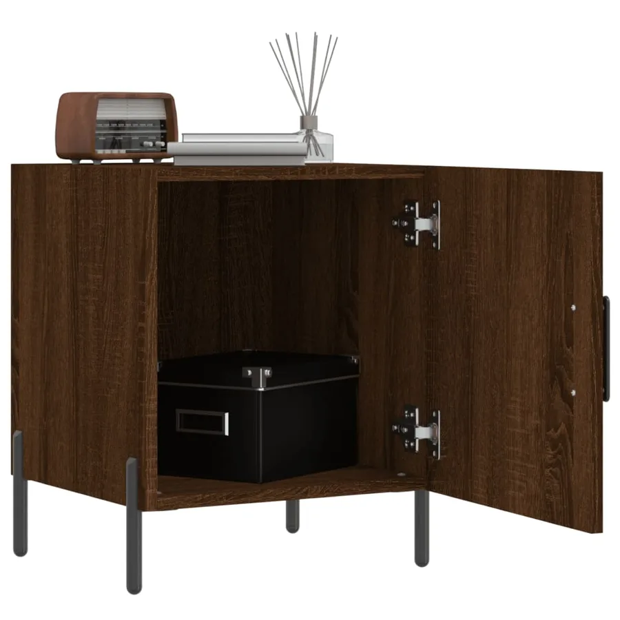 Table de chevet chêne marron 40x40x50 cm bois d’ingénierie - 3