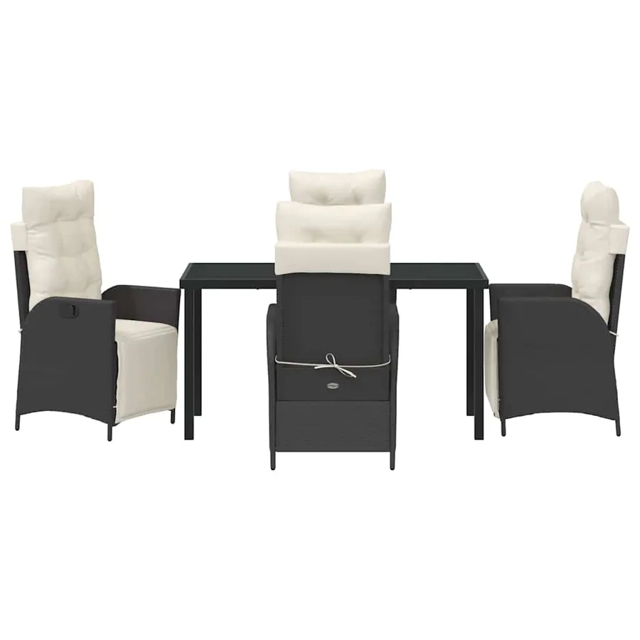 Ensemble de salle à manger pour jardin 5 pcs Noir polyrotin - 7