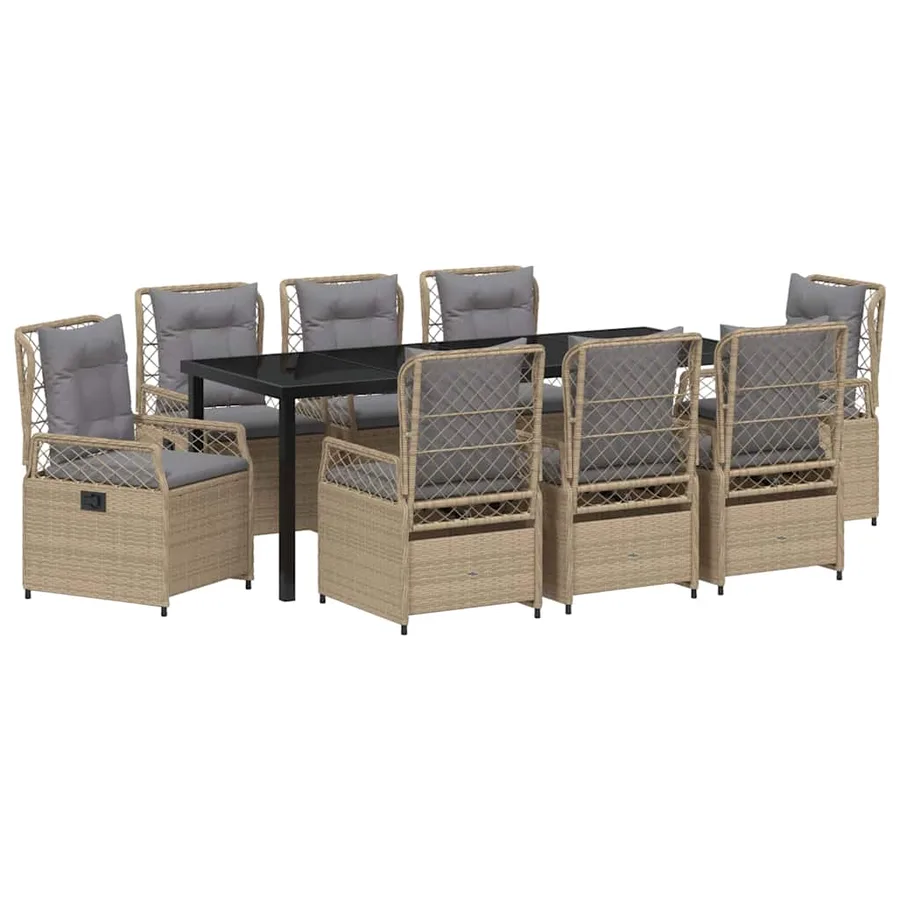 Ensemble de salle à manger pour jardin 9 pcs - 2