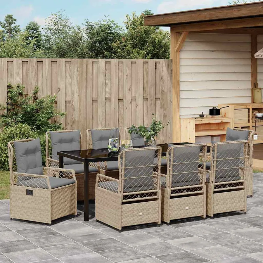 Ensemble de salle à manger pour jardin 9 pcs - 4