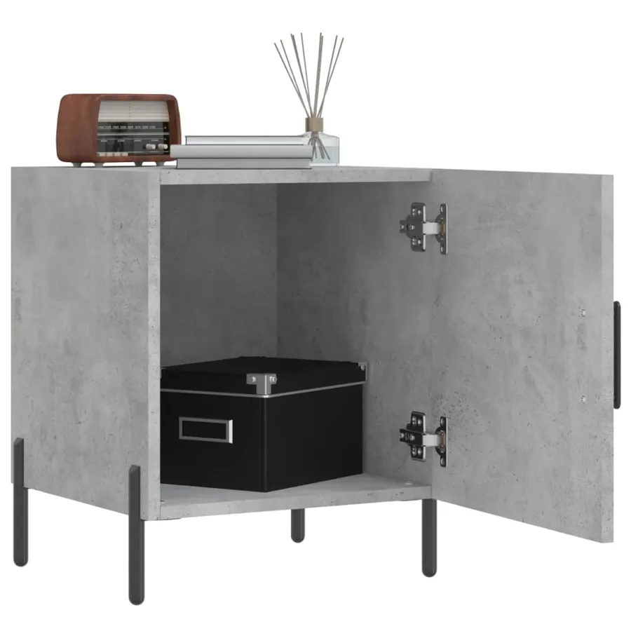 Tables de chevet 2 pcs gris béton 40x40x50 cm bois d’ingénierie - 3
