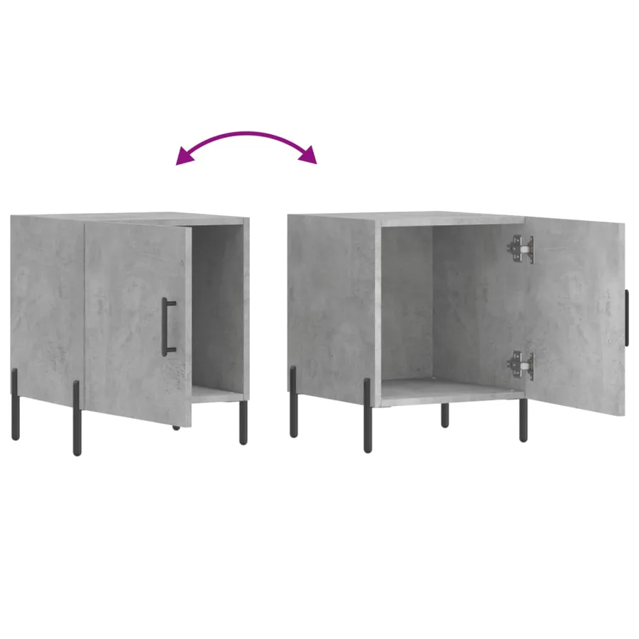 Tables de chevet 2 pcs gris béton 40x40x50 cm bois d’ingénierie - 9