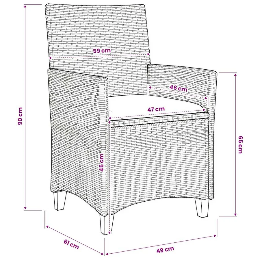 Ensemble de salle à manger pour jardin 5 pcs Gris polyrotin - 10