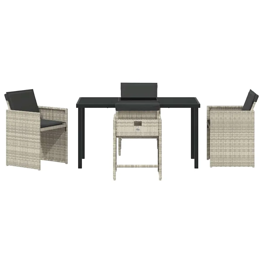 Ensemble de salle à manger pour jardin 5 pcs Gris clair - 7