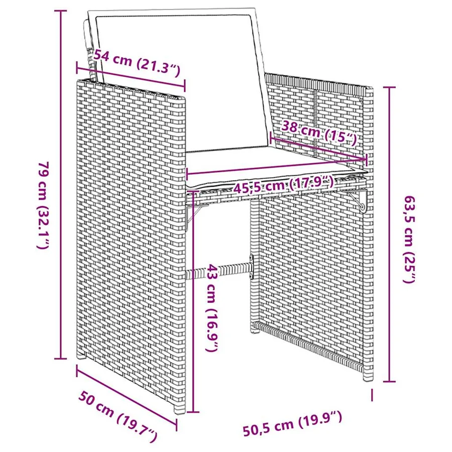 Ensemble de salle à manger pour jardin 5 pcs Gris clair - 8