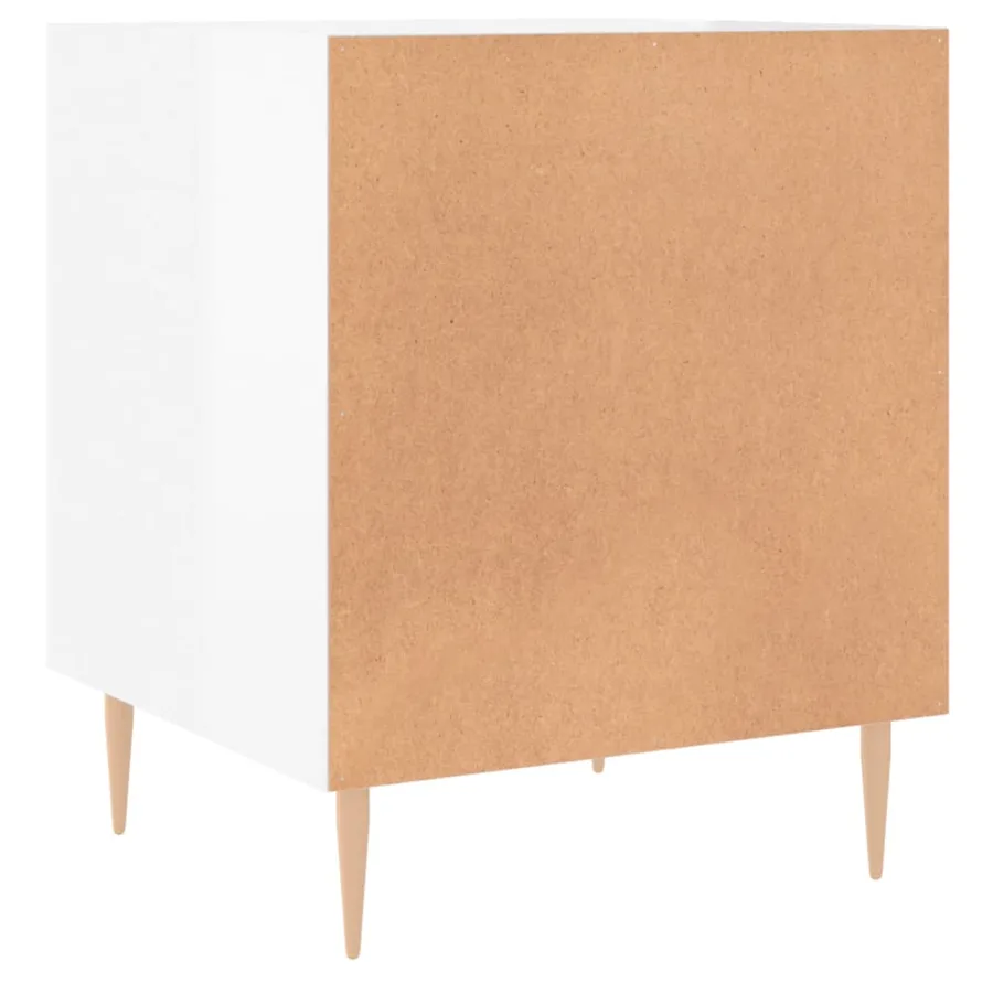 Tables de chevet 2 pcs blanc brillant 40x40x50 cm - 10