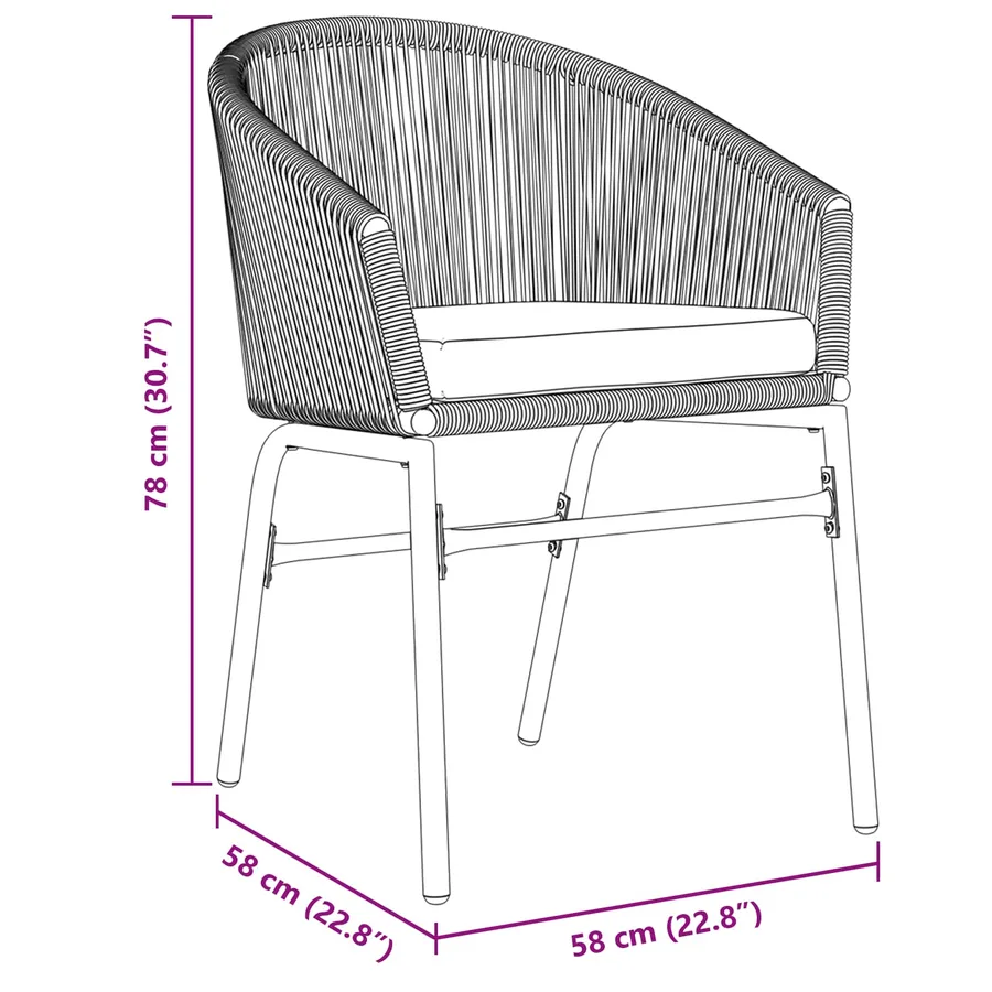 Ensemble de salle à manger pour jardin 9 pcs Gris polyrotin - 11